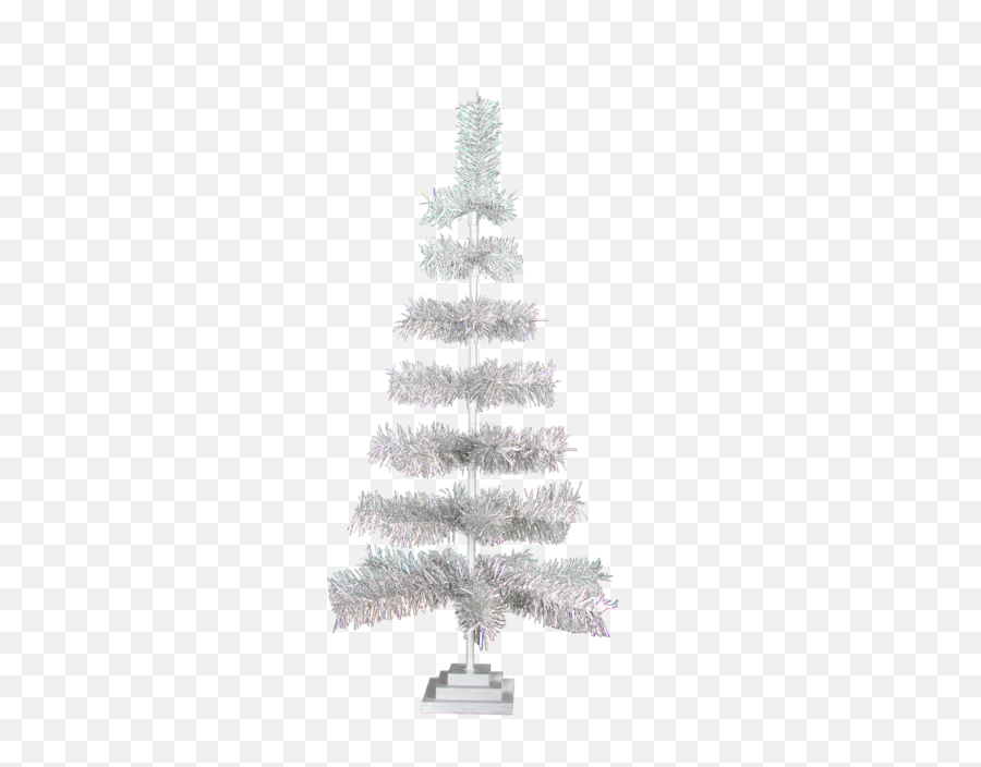 Retro Silver Tinsel Christmas Tree - Tabletop Christmas Tree Tinsel Png,Tinsel Png