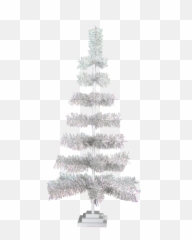 Retro Silver Tinsel Christmas Tree - Tabletop Christmas Tree Tinsel Png,Tinsel Png