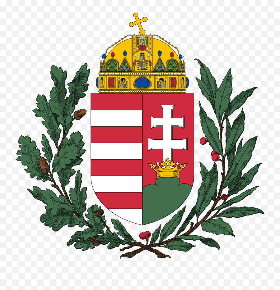 Filecoat Of Arms Hungary 1896 - 1915 Oak And Olive Hungary Coat Of Arms Png,Olive Branch Png