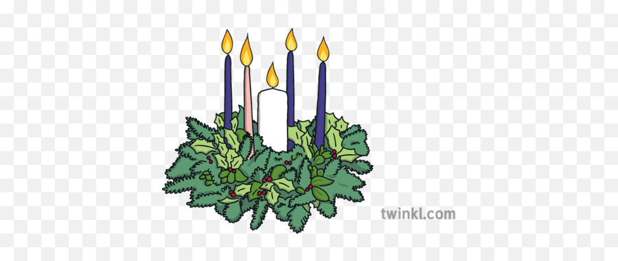 Christmas Advent Wreath Candles - Advent Wreath Illustration Png,Advent Wreath Png