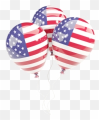 Three Balloons Illustration Of Flag United States America - Usa Flag Balloon Png