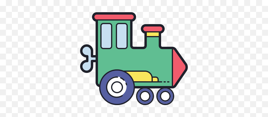 Toy Train Icon In Color Hand Drawn Style - Train Set Png,Railcar Icon