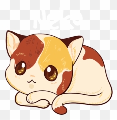 Kawaii Cat Shirt Japanese Manga Anime Gift Neko Fleece - Chibi Drawing png