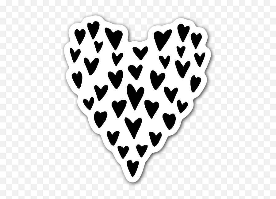 Hand Drawn Little Hearts To Make Up A Big Heart Sticker - Portable Network Graphics Png,Drawn Heart Png