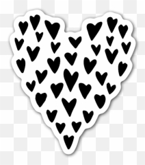 Hand Drawn Little Hearts To Make Up A Big Sticker - Portable Network Graphics png