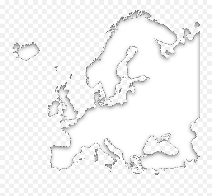Blind Map Of Europe Capitals - Map Of Europe Black Png,Europe Map Png