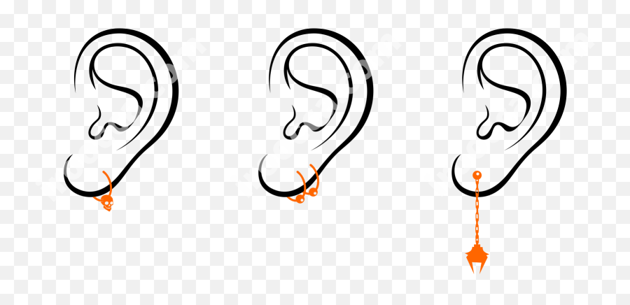 There Are Different Variants Of Ear Piercing - Earring Ear With Earring Clipart Png,Transparent Piercing