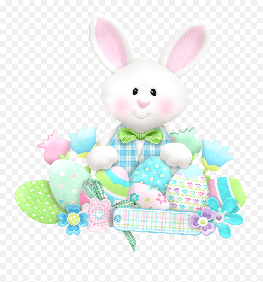 Easter Cute Bunny With Eggs Png Clipart - Coelho Da Páscoa Png,Easter Bunny Png