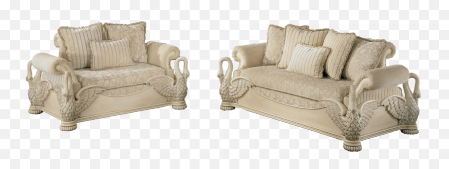 Download Hd Svana Sofa Set - Avignon Swan Sofa Nailhead Studio Couch Png,Nail Head Png