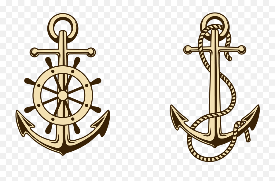 Clipart - Anchor Ship Wheel Clipart Png,Anchor Transparent Background