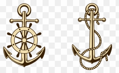 Clipart - Anchor Ship Wheel png