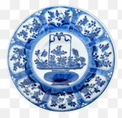 Chinese Blue And White Porcelain Plate - Blue And White Porcelain Png,White Plate Png