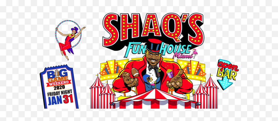 Shaqu0027s Fun House Big Game Weekend Miami U2014 Average - Comedy Png,Shaq Transparent