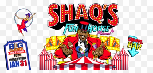 Shaqu0027s Fun House Big Game Weekend Miami U2014 Average - Comedy Png,Shaq Transparent