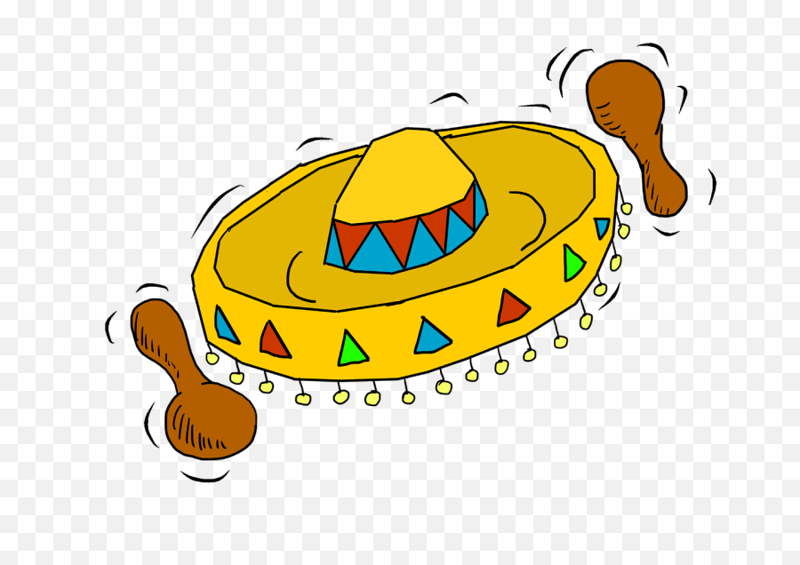 Sombrero Hat Mexican - Maracas And Sombrero Clipart Png,Mexican Hat Png