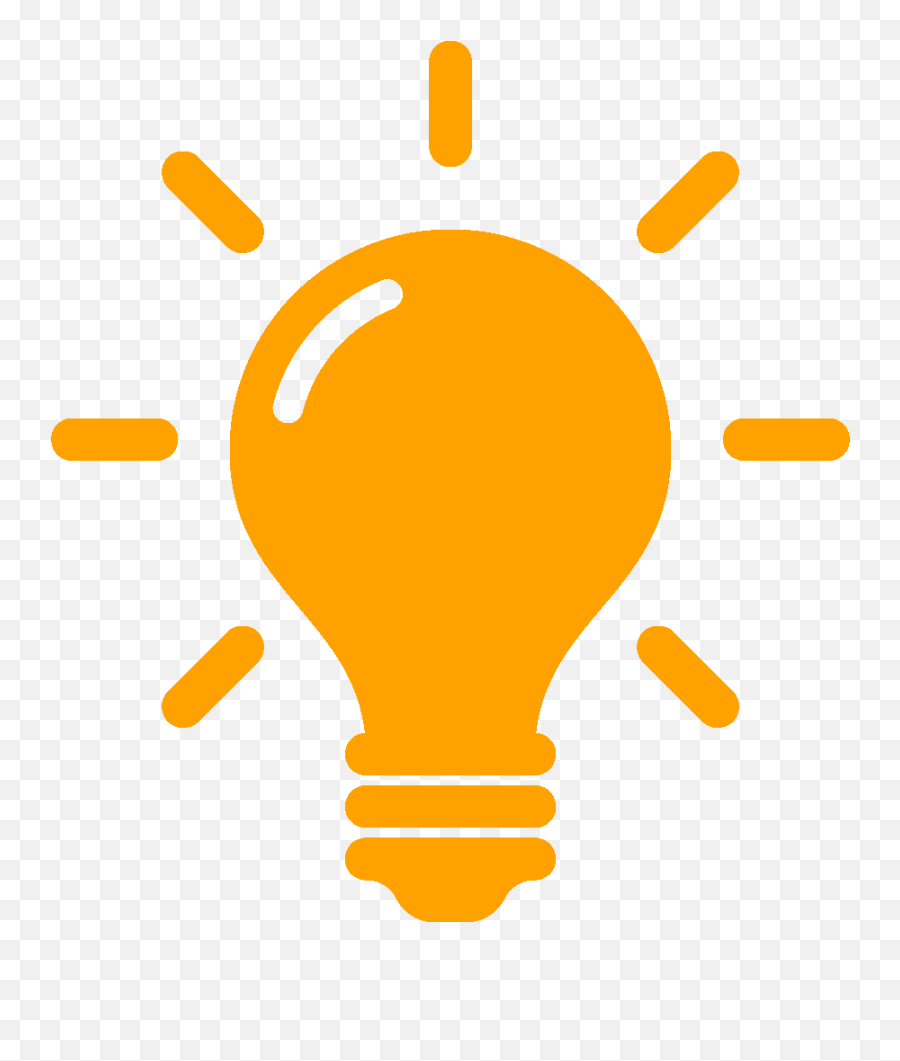 Yellow Light Bulb Idea Icon Symbol Transparent Background - Blue Idea Icon Png,Yellow Light Icon