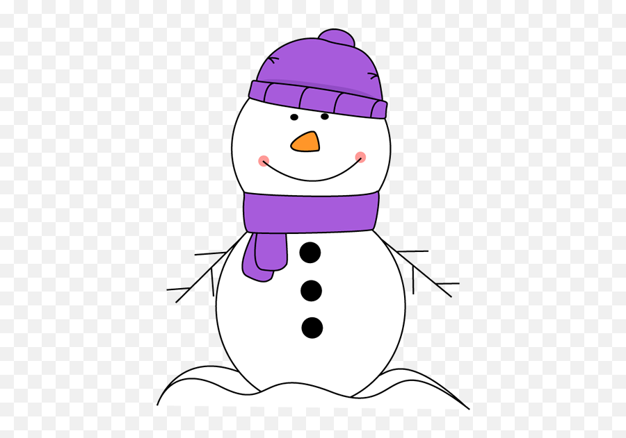 Scmcgs17 Snowman Clipart My Cute Graphics School Big - Snowman With Purple Scarf Png,Snowman Clipart Png
