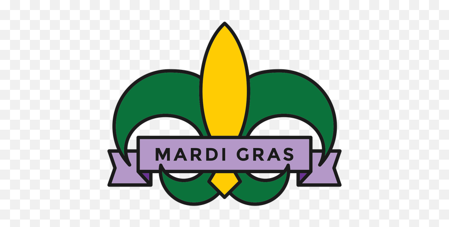 Mardi Gras Badge Colored - Transparent Png U0026 Svg Vector File Mardi Gras Curly Ribbon Svg,Mardi Gras Beads Png