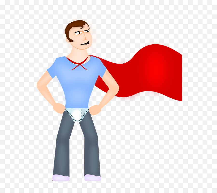 Man Underpants Hero - Free Vector Graphic On Pixabay Happy Birthday Mine Quotes Png,Superman Cape Png
