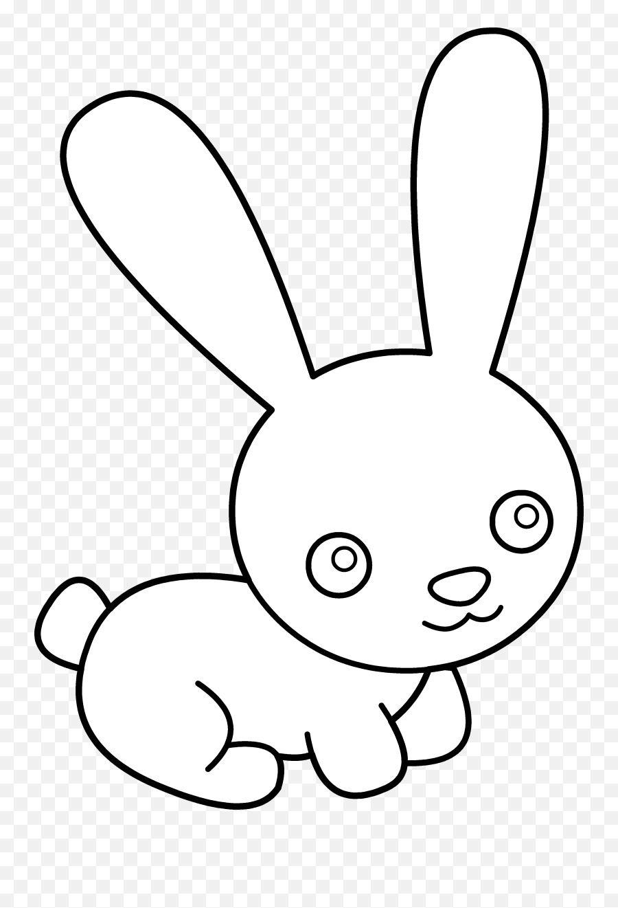White Bunny Rabbit Clipart Black - Rabbit Clipart Black And White Png,White Bunny Png