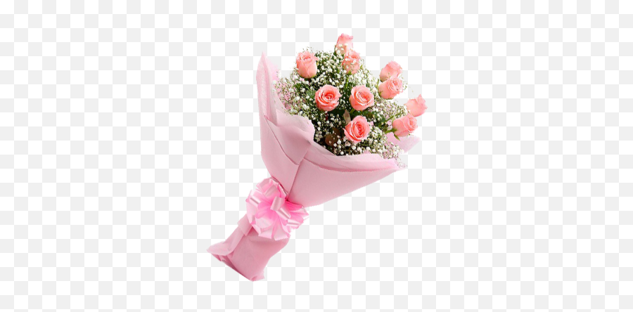 Bunch Of 10 Pink Roses - Pink Bunch Of Flowers Png,Pink Roses Png