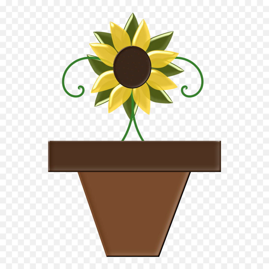 Plant Flower Sunflower Clipart - Plant Clipart Nature Pot Bunha Animasi Png,Sunflower Png Transparent