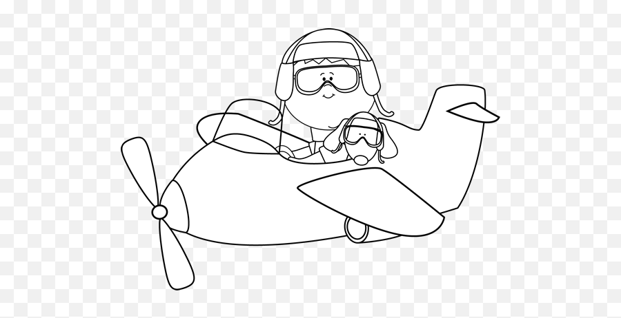 Airplane Clip Art - Airplane Images Clipart Kid Flying Plane Black And White Png,Airplane Clipart Transparent Background