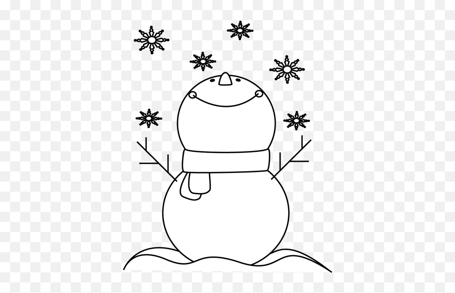 Snowman Cliparts Snowflake Picture 3198 - Black And White Snowman Clipart Png,White Snowflakes Png