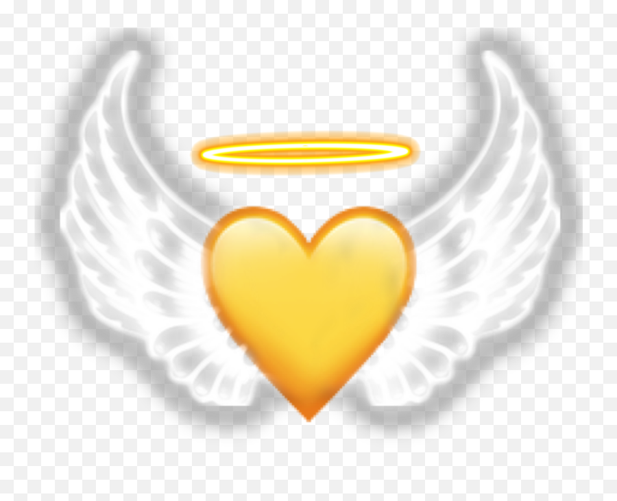 Angel Sticker - Neon Black White Aesthetic Png,Yellow Heart Emoji Png