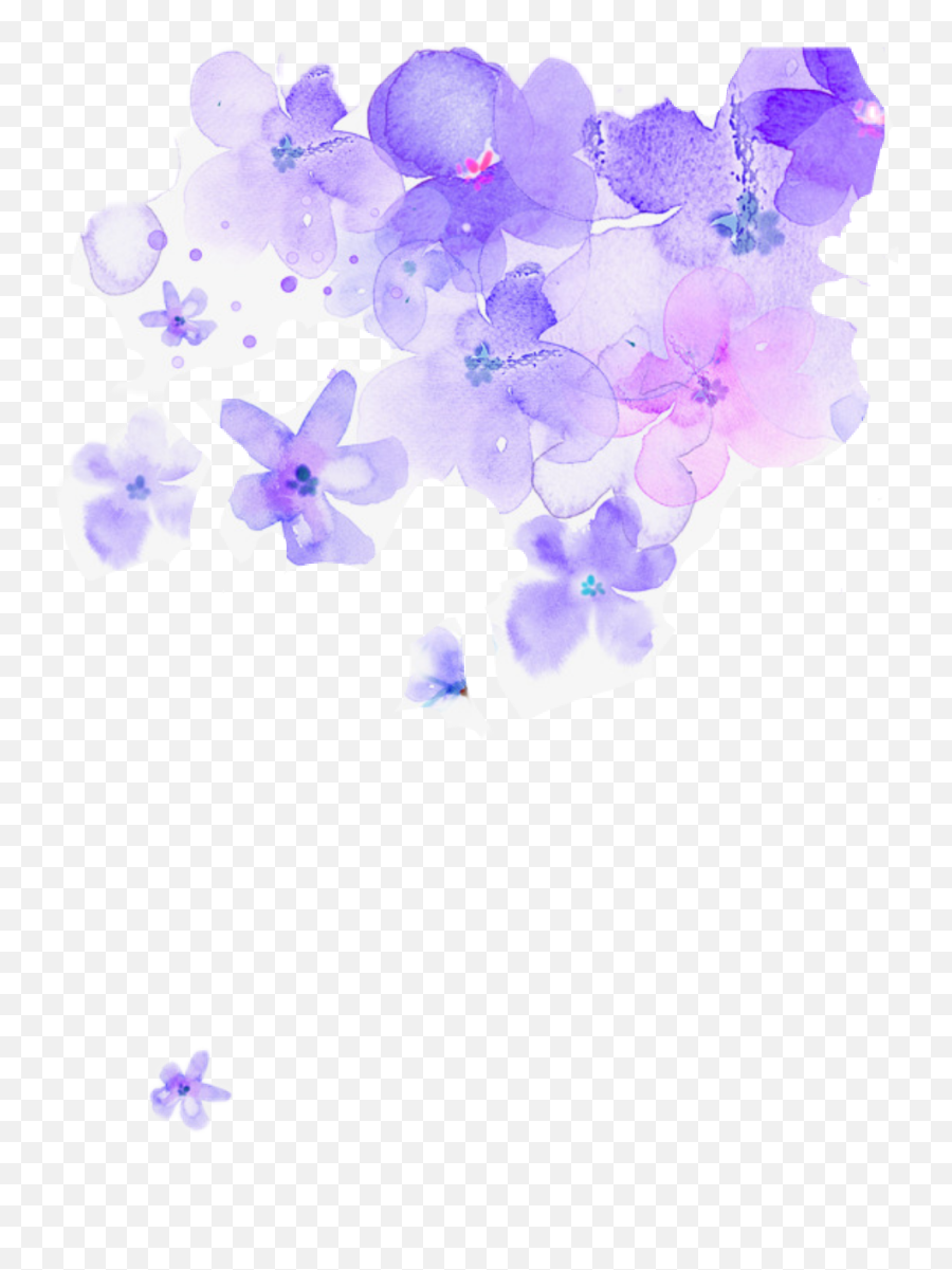 Purple Flower Watercolor - Transparent Background Purple Flowers Png,Purple Flowers Png