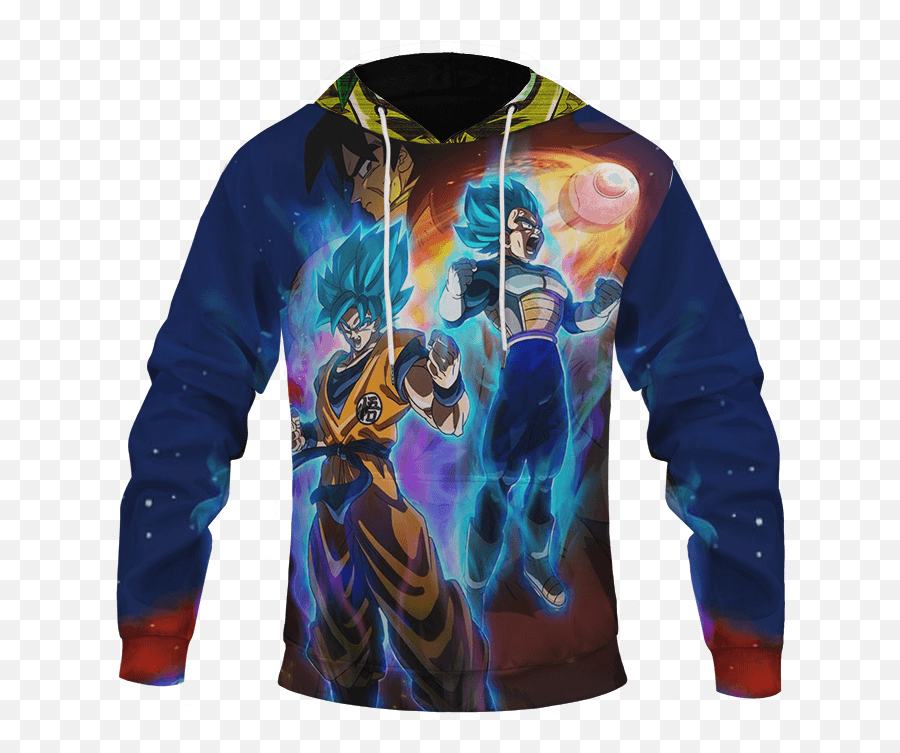 Dragon Ball Super Broly Saiyan Blue Goku Vegeta Hoodie - Dragon Ball Super Broly Png,Super Saiyan Blue Aura Png