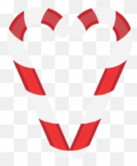 Candy Cane Heart No Background - Candy Cane Heart Shape Png,Candy Cane Transparent Background