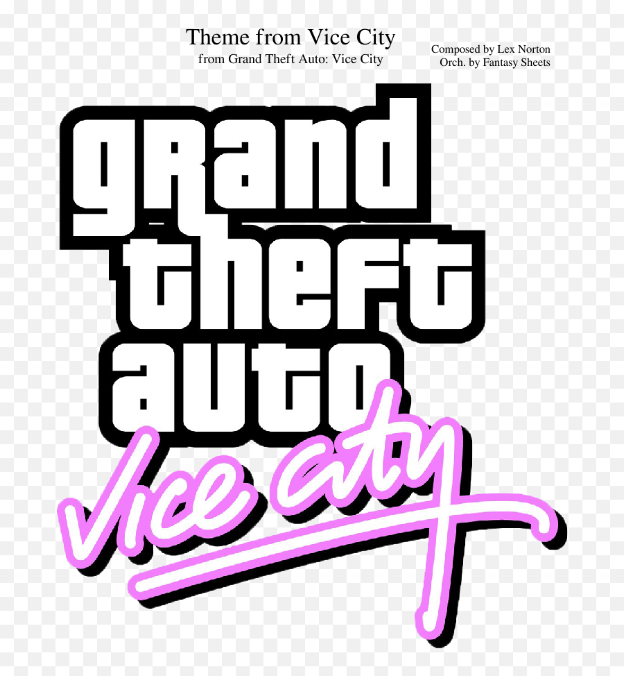 Download Hd Theme From Vice City Sheet Music Composed By - Gta Vice City Icon Hd Png,Gta Icon