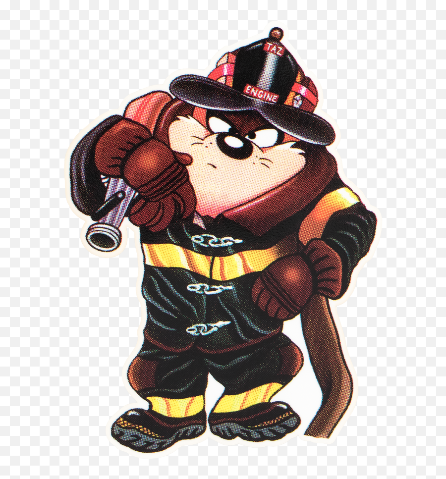 Firehouse Decals Tasmanian Devil Decal - Looney Tunes Taz Firefighter Png,Icon Devil Dog Helmet