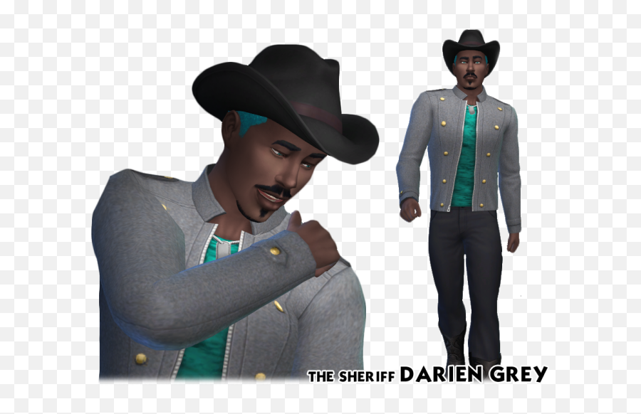 Download Hd The Sims 4 Sheriff - Sims 4 Cowboy Hat Cowboy Hat Sims 4 Cc Png,Cowboy Png