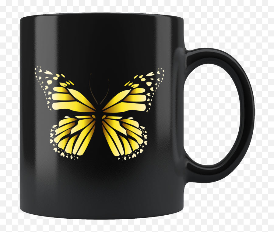 Beautiful Yellow Butterfly Mug - Transparent Butterfly Png,Yellow Butterfly Png