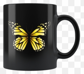 Beautiful Yellow Butterfly Mug - Transparent Butterfly Png,Yellow Butterfly Png