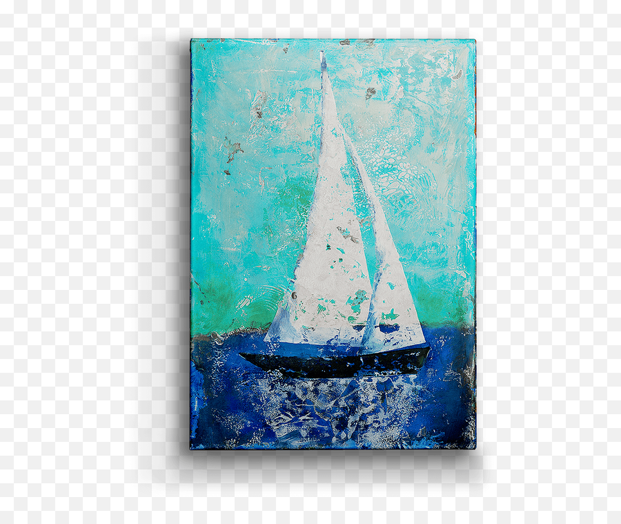 Sailboat With Blue Background Box Art - Sail Png,Sailboat Transparent Background