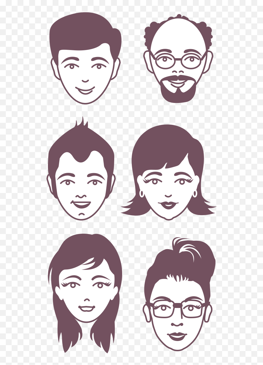 Male And Female Avatar Vector Faces Psd - Faces Illustration Png,Man Face Png