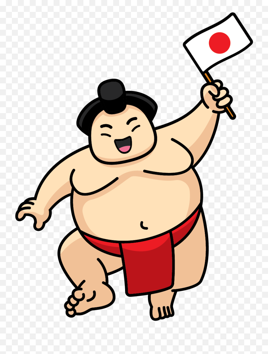 Sumo Wrestling With The Divine Mccs Iwakuni - Cartoon Cute Sumo Wrestler Png,Japanese Flag Png