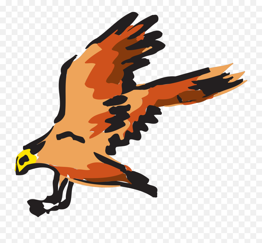 Orange And Red Bird Flying Svg Vector - Red Hawk Clipart Transparent Background Png,Birds Flying Png