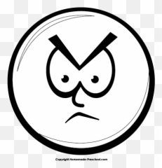 Free Angry Face Black And White - Clipart Of Smiley In png