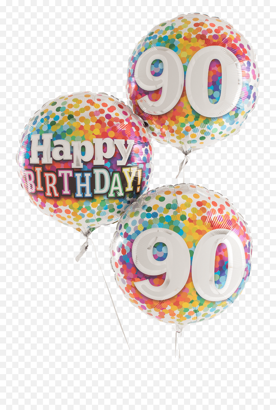 90th Birthday Rainbow Helium Filled Balloon Bouquet - Transparent 70th Birthday Balloons Png,Birthday Balloons Png