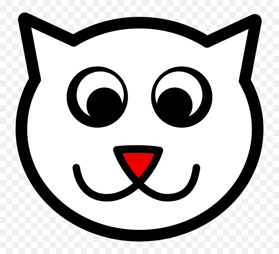 Image Result For Happy Cat Face Drawing - Cat Face Drawing Clipart Png,Cat Nose Png