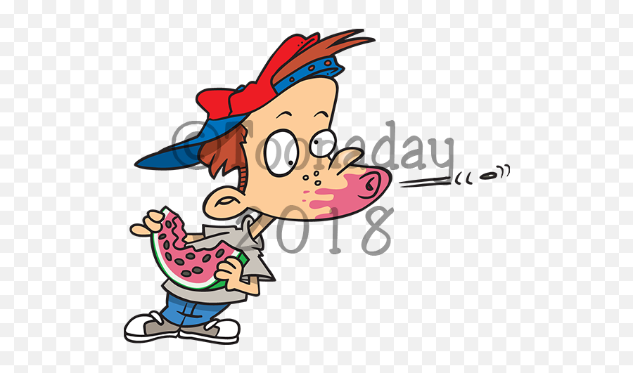 Spit - Cartoon Spitting Watermelon Seeds Png,Spit Png