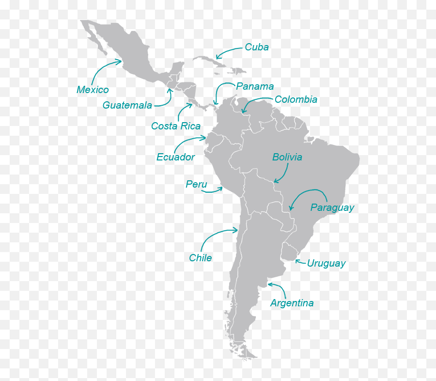 Colombia Map - Latin America Map Silhouette Hd Png Download Latin America Vector,Colombia Map Png