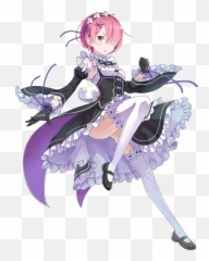 Anime Bow Png - Re Zero Ram Wallpaper Aesthetic,Rem Re Zero Png