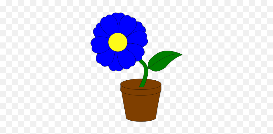 Blue Flower No Stem Png Svg Clip Art For Web - Download Flower In A Pot,Stem Png