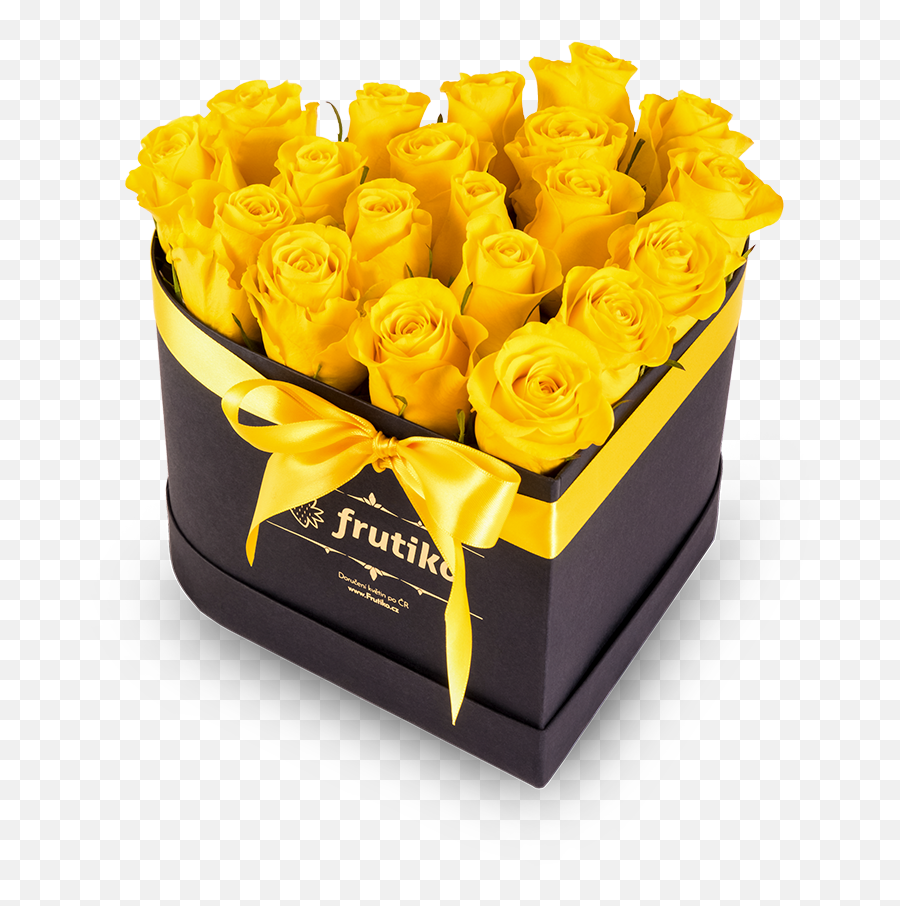 Download Yellow Roses Black Heart Box - Yellow Roses In A Box Png,Yellow Roses Png