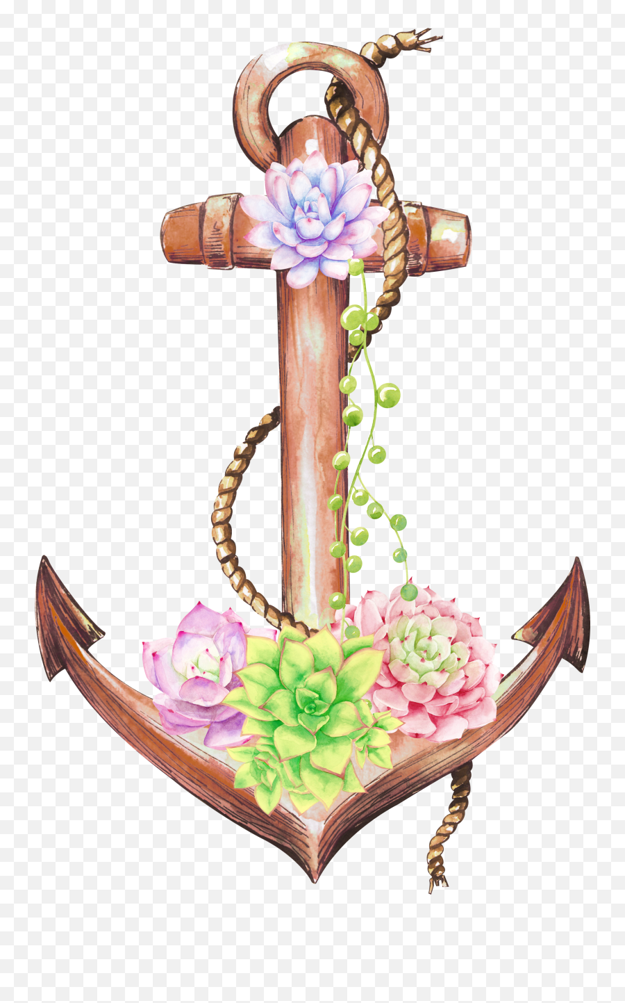 Download Anchor Flower Clipart - Watercolor Clipart Png,Watercolor Clipart Png